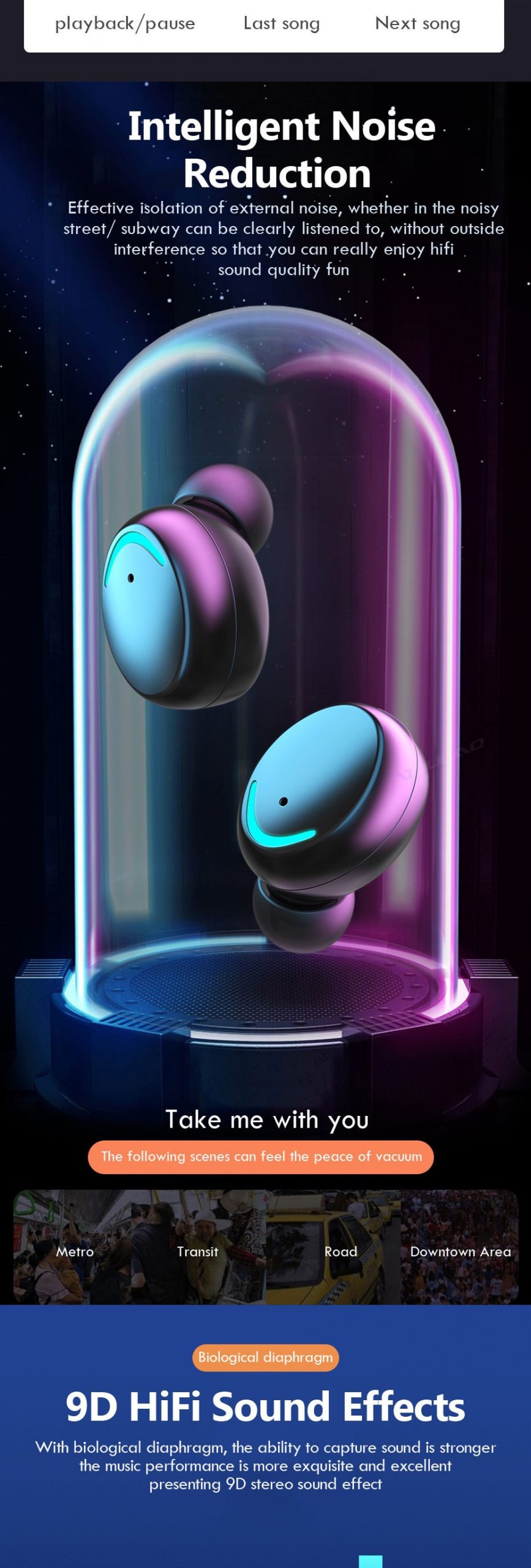 Auriculares bluetooth inalambricos a prueba de agua de moda