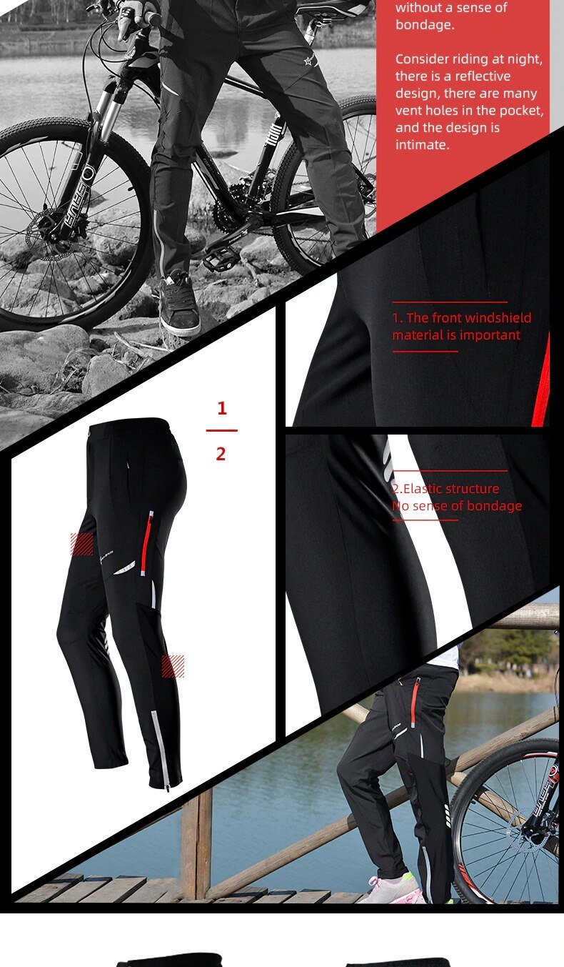 ROCKBROS-pantalones de ciclismo para hombre, pantalón táctico de alta elasticidad, para verano