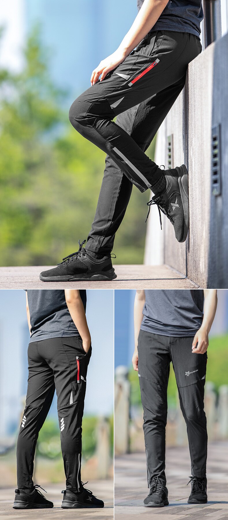 ROCKBROS-pantalones de ciclismo para hombre, pantalón táctico de alta elasticidad, para verano