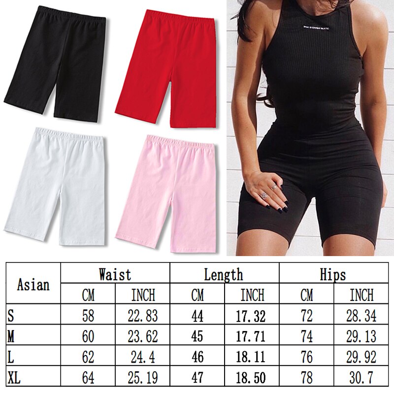 Pantalones cortos sin costuras para mujer, Shorts informales de cintura alta para Fitness, negros, ajustados, a la moda deportiva bajos estrechos para motorista