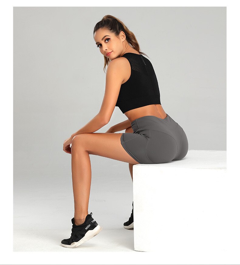 Pantalones cortos de gimnasio para mujer, medias realzadoras de cintura alta, leggings y pantalones cortos con bolsillo para guardar el teléfono, ciclismo, trotar, correr, fitness, yoga Pantalones cortos de gimnasio para mujer, medias realzadoras de cintura alta, leggings y pantalones cortos con bolsillo para guardar el teléfono, ciclismo, trotar, correr, fitness, yoga