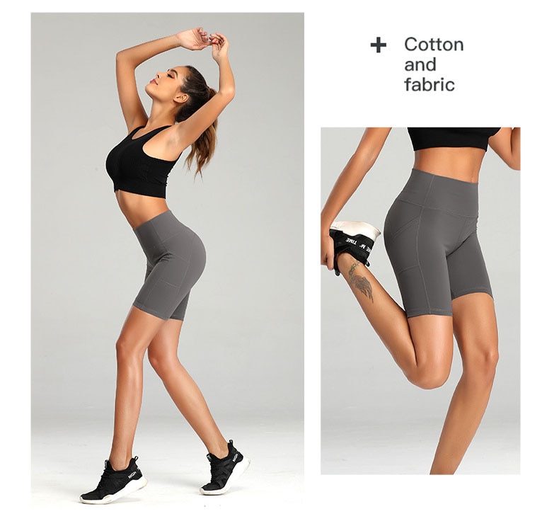 Pantalones cortos de gimnasio para mujer, medias realzadoras de cintura alta, leggings y pantalones cortos con bolsillo para guardar el teléfono, ciclismo, trotar, correr, fitness, yoga Pantalones cortos de gimnasio para mujer, medias realzadoras de cintura alta, leggings y pantalones cortos con bolsillo para guardar el teléfono, ciclismo, trotar, correr, fitness, yoga