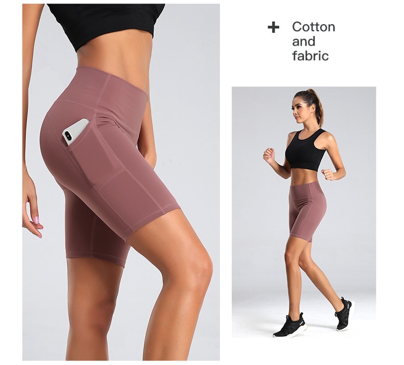 Pantalones cortos de gimnasio para mujer, medias realzadoras de cintura alta, leggings y pantalones cortos con bolsillo para guardar el teléfono, ciclismo, trotar, correr, fitness, yoga Pantalones cortos de gimnasio para mujer, medias realzadoras de cintura alta, leggings y pantalones cortos con bolsillo para guardar el teléfono, ciclismo, trotar, correr, fitness, yoga