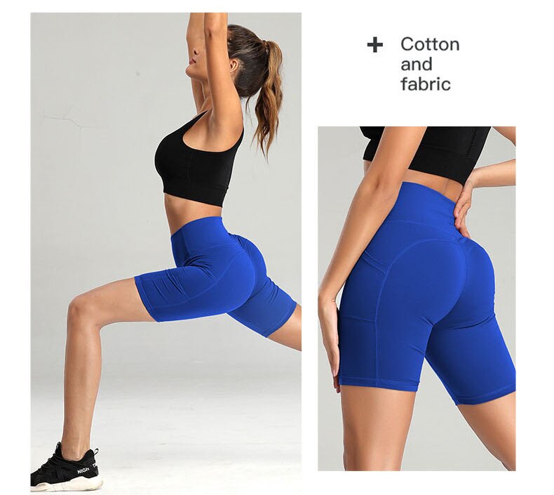 Pantalones cortos de gimnasio para mujer, medias realzadoras de cintura alta, leggings y pantalones cortos con bolsillo para guardar el teléfono, ciclismo, trotar, correr, fitness, yoga Pantalones cortos de gimnasio para mujer, medias realzadoras de cintura alta, leggings y pantalones cortos con bolsillo para guardar el teléfono, ciclismo, trotar, correr, fitness, yoga