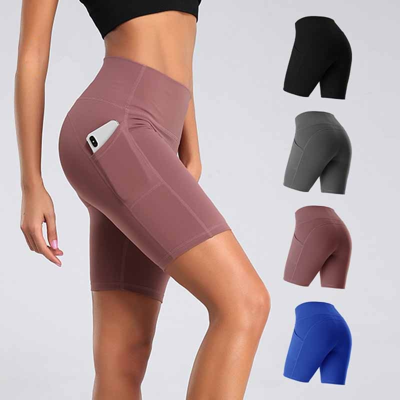 Pantalones cortos de gimnasio para mujer, medias realzadoras de cintura alta, leggings y pantalones cortos con bolsillo para guardar el teléfono, ciclismo, trotar, correr, fitness, yoga Pantalones cortos de gimnasio para mujer, medias realzadoras de cintura alta, leggings y pantalones cortos con bolsillo para guardar el teléfono, ciclismo, trotar, correr, fitness, yoga