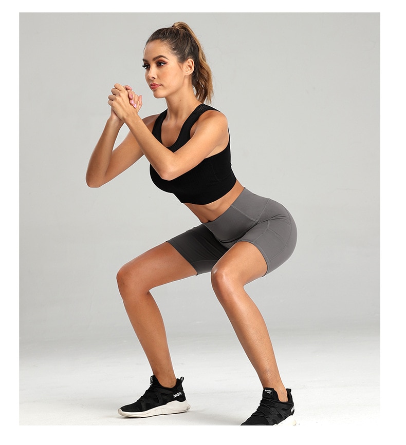 Pantalones cortos de gimnasio para mujer, medias realzadoras de cintura alta, leggings y pantalones cortos con bolsillo para guardar el teléfono, ciclismo, trotar, correr, fitness, yoga Pantalones cortos de gimnasio para mujer, medias realzadoras de cintura alta, leggings y pantalones cortos con bolsillo para guardar el teléfono, ciclismo, trotar, correr, fitness, yoga
