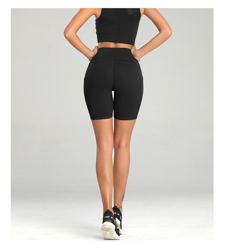Pantalones cortos de gimnasio para mujer, medias realzadoras de cintura alta, leggings y pantalones cortos con bolsillo para guardar el teléfono, ciclismo, trotar, correr, fitness, yoga Pantalones cortos de gimnasio para mujer, medias realzadoras de cintura alta, leggings y pantalones cortos con bolsillo para guardar el teléfono, ciclismo, trotar, correr, fitness, yoga