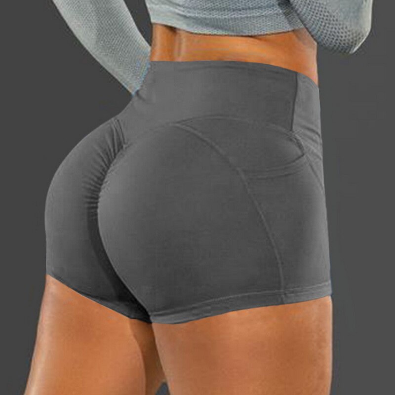 Pantalón corto deportivo para Yoga para mujer, Leggings elásticos de cintura alta de encaje perfecto, mallas de entrenamiento de realce para correr, pantalones cortos de entrenamiento de Fitness