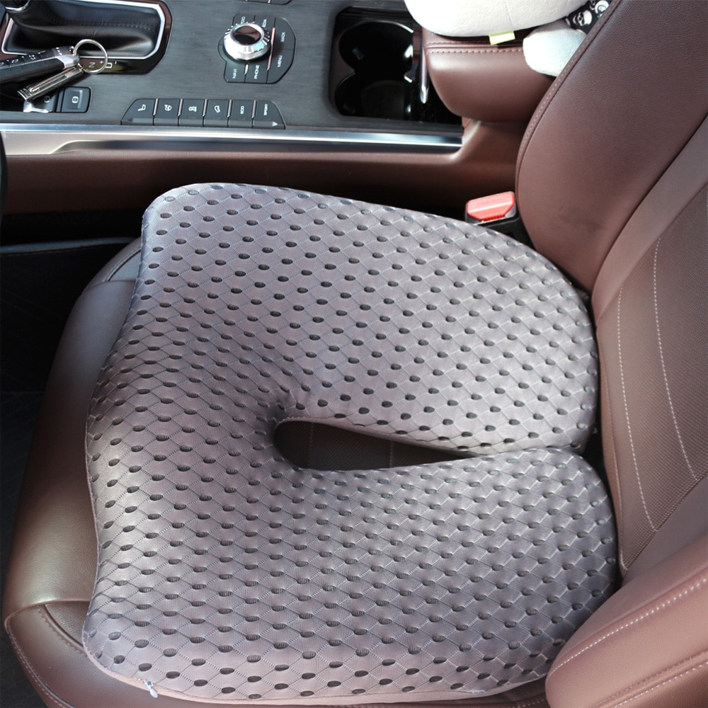 Cojín de asiento de espuma viscoelástica antideslizante para el dolor de espalda, silla ortopédica de coxis para coche y oficina, soporte para silla de ruedas, alivio de ciática en la parte trasera
