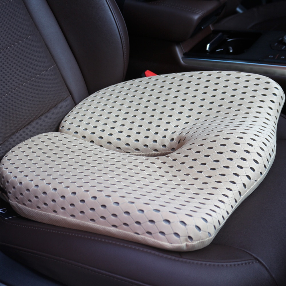 Cojín de asiento de espuma viscoelástica antideslizante para el dolor de espalda, silla ortopédica de coxis para coche y oficina, soporte para silla de ruedas, alivio de ciática en la parte trasera