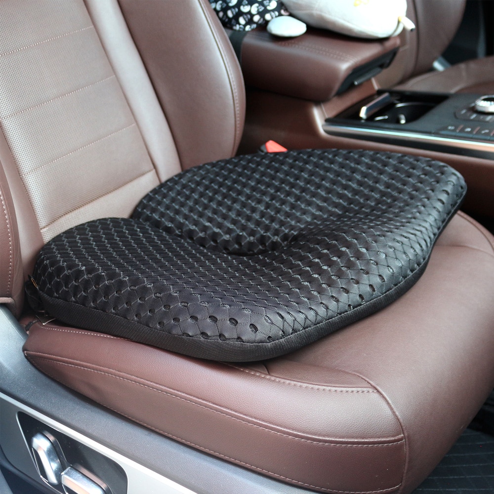 Cojín de asiento de espuma viscoelástica antideslizante para el dolor de espalda, silla ortopédica de coxis para coche y oficina, soporte para silla de ruedas, alivio de ciática en la parte trasera