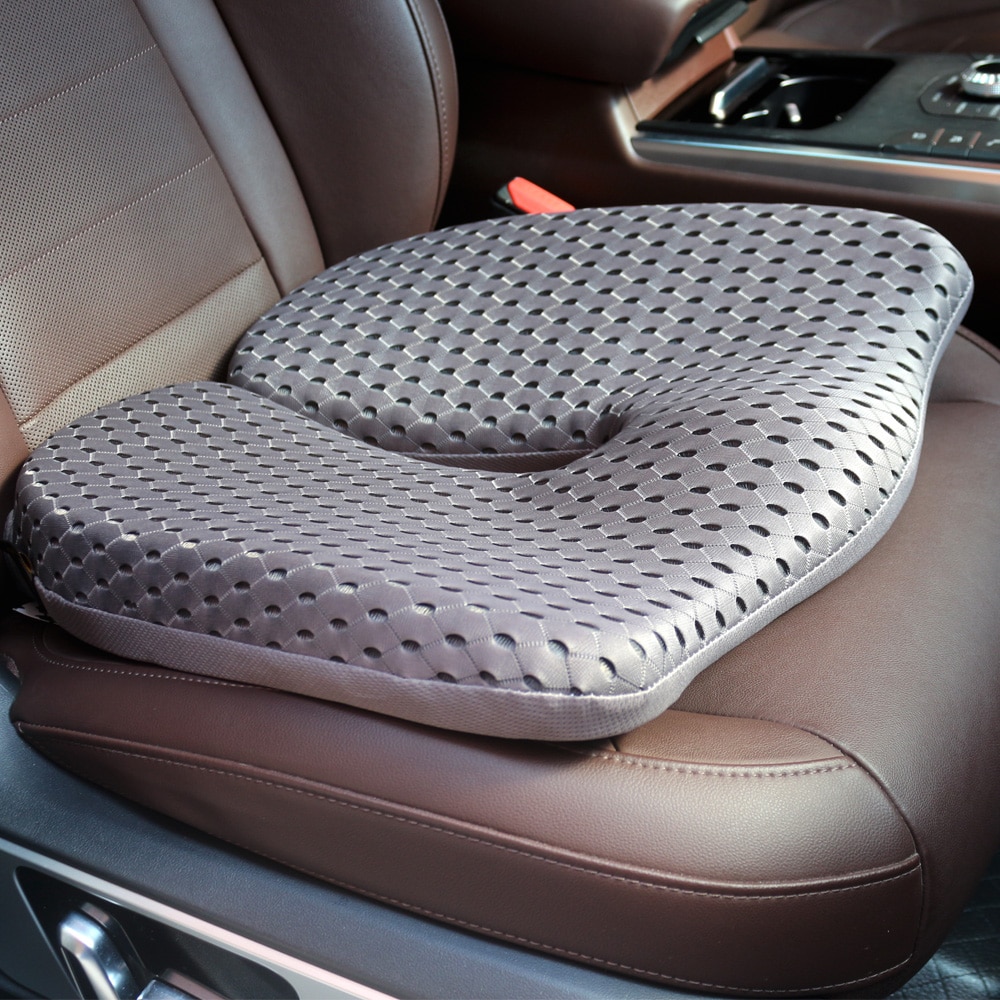Cojín de asiento de espuma viscoelástica antideslizante para el dolor de espalda, silla ortopédica de coxis para coche y oficina, soporte para silla de ruedas, alivio de ciática en la parte trasera