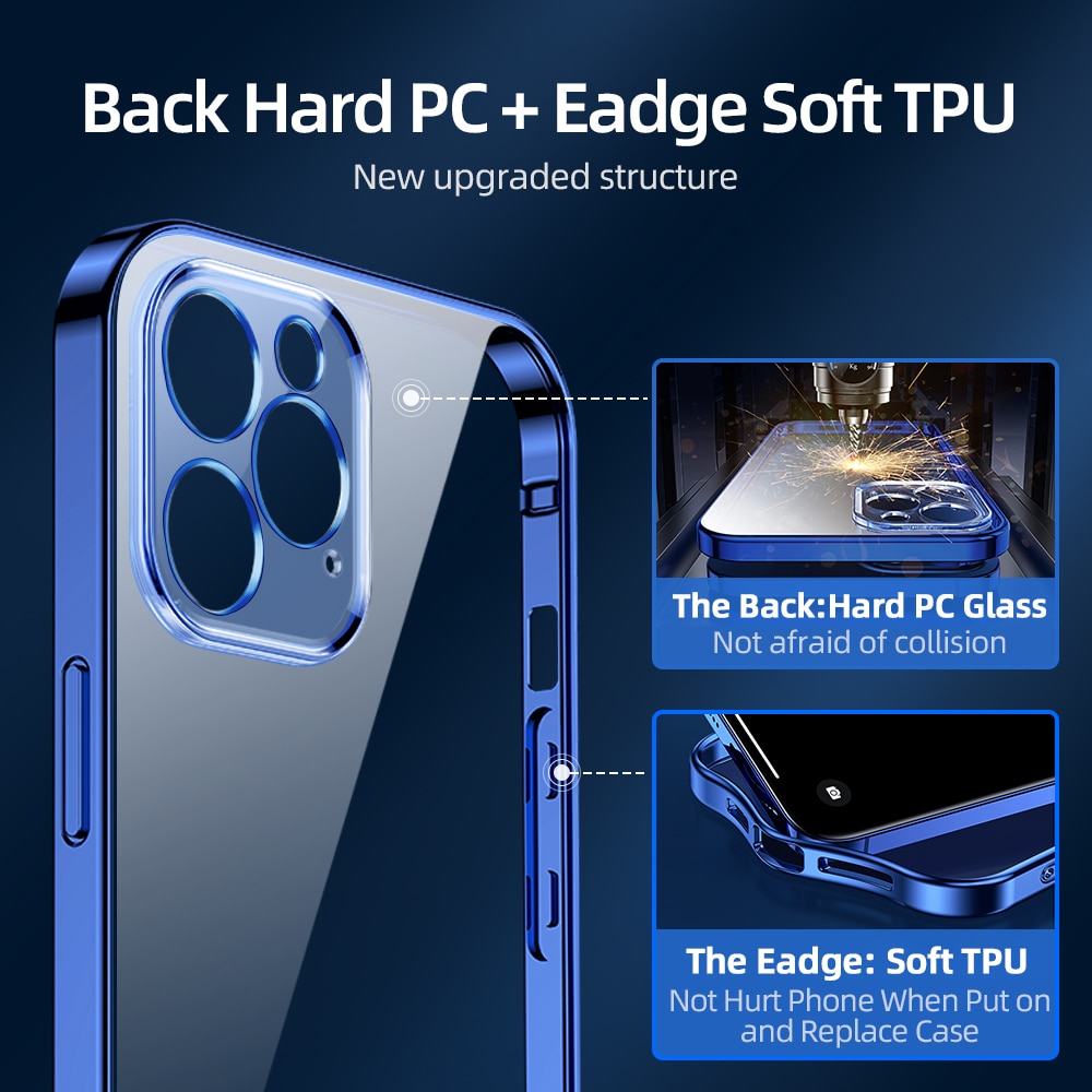 Joyroom-funda transparente para iPhone 12 11 Pro Max, carcasa trasera de PC + TPU a prueba de golpes, protección de lente completa para iPhone 12mini, funda transparente Joyroom-funda transparente para iPhone 12 11 Pro Max, carcasa trasera de PC + TPU a prueba de golpes, protección de lente completa para iPhone 12mini, funda transparente