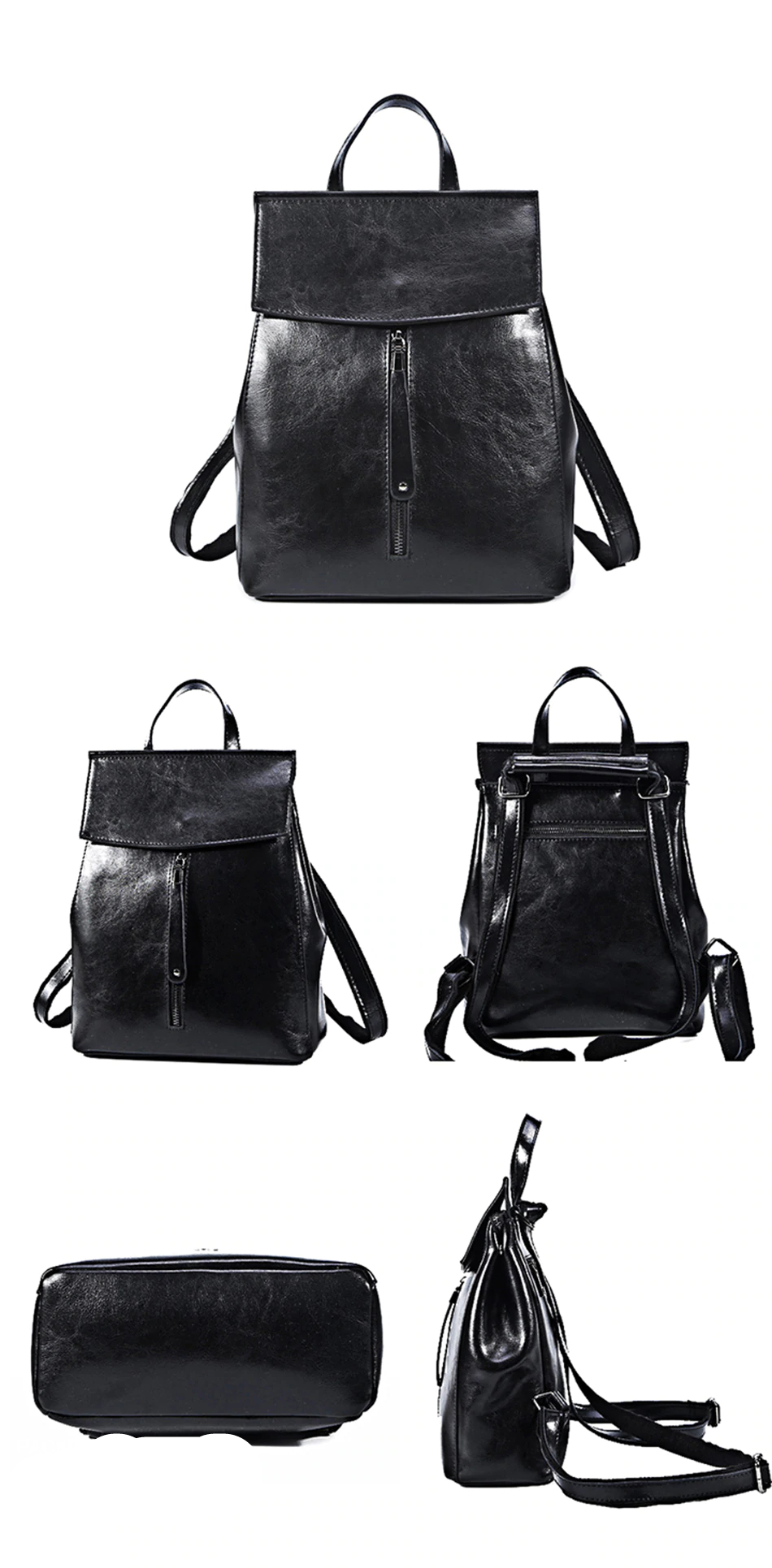 Mochila de cuero de estilo minimalista para mujer