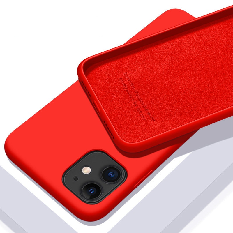 Funda de silicona suave de color sólido para iPhone