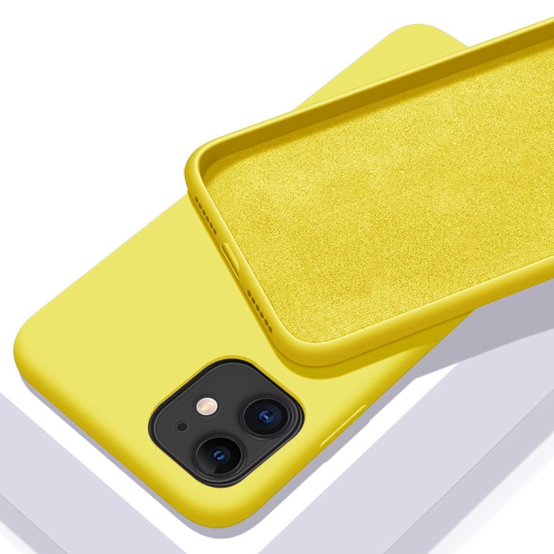 Funda de silicona suave de color sólido para iPhone
