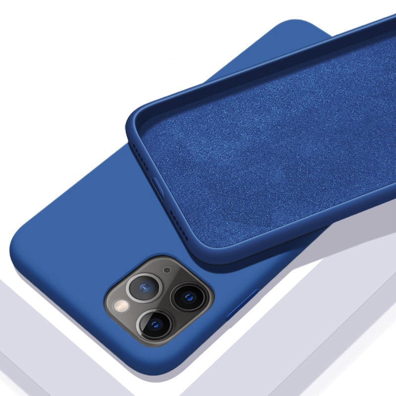 Funda de silicona suave de color sólido para iPhone