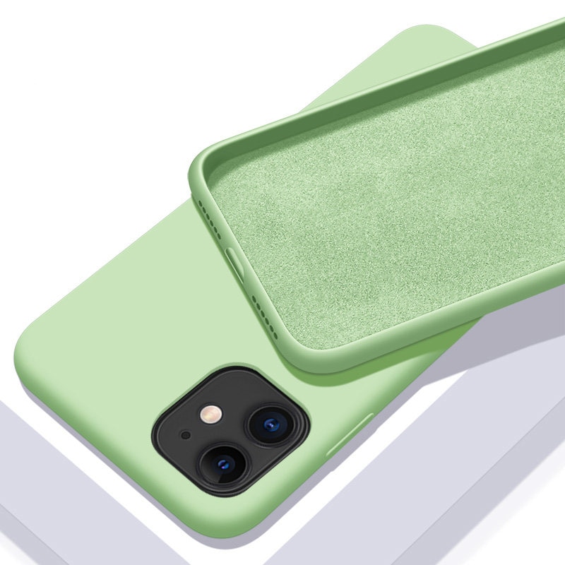 Funda de silicona suave de color sólido para iPhone