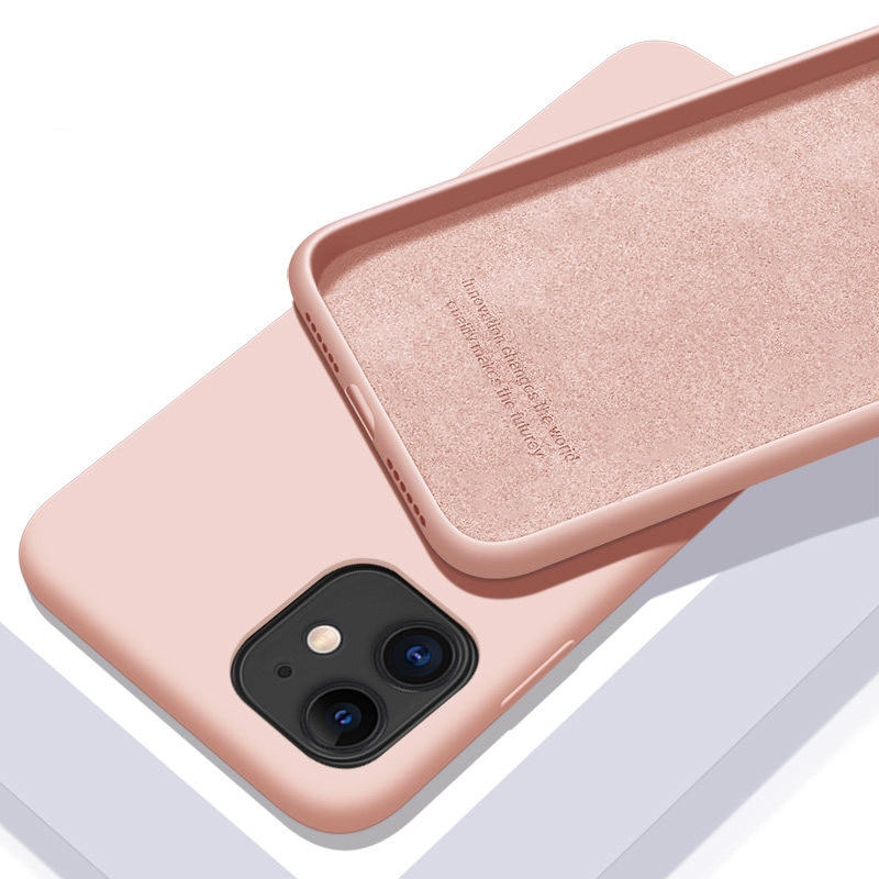 Funda de silicona suave de color sólido para iPhone