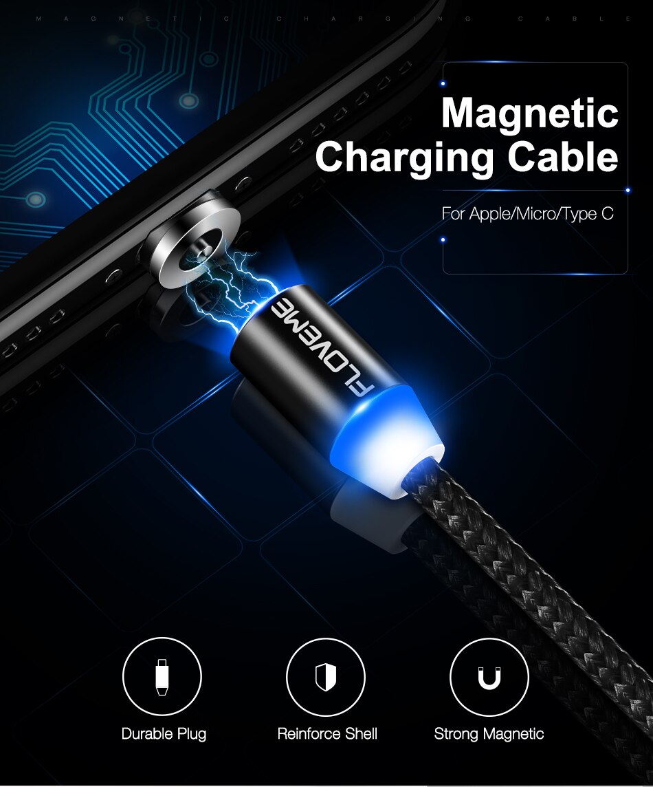 Cable multitipo de diseño magnético con indicador LED