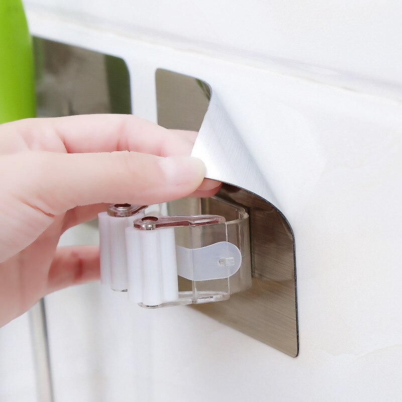 Ganchos Multiusos Adhesivos y Resistentes de Pared, Soporte Organizador para Fregona y Escoba, Sujetador de Accesorios para Cocina y Baño Ganchos Multiusos Adhesivos y Resistentes de Pared, Soporte Organizador para Fregona y Escoba, Sujetador de Accesorios para Cocina y Baño