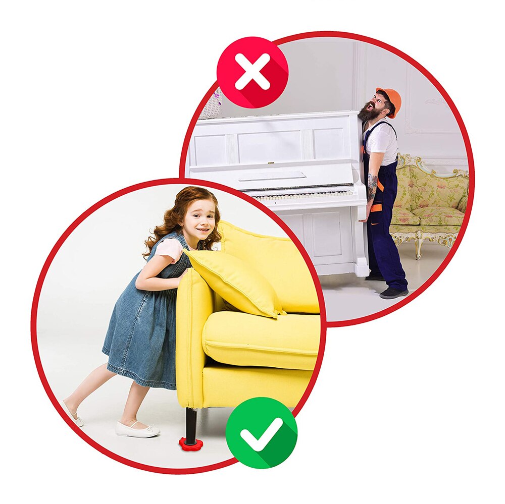 Elevador de muebles de alta resistencia, herramienta de transporte, Juego de 4 deslizadores, 1 Barra de rueda para levantar muebles móviles, nuevo Elevador de muebles de alta resistencia, herramienta de transporte, Juego de 4 deslizadores, 1 Barra de rueda para levantar muebles móviles, nuevo