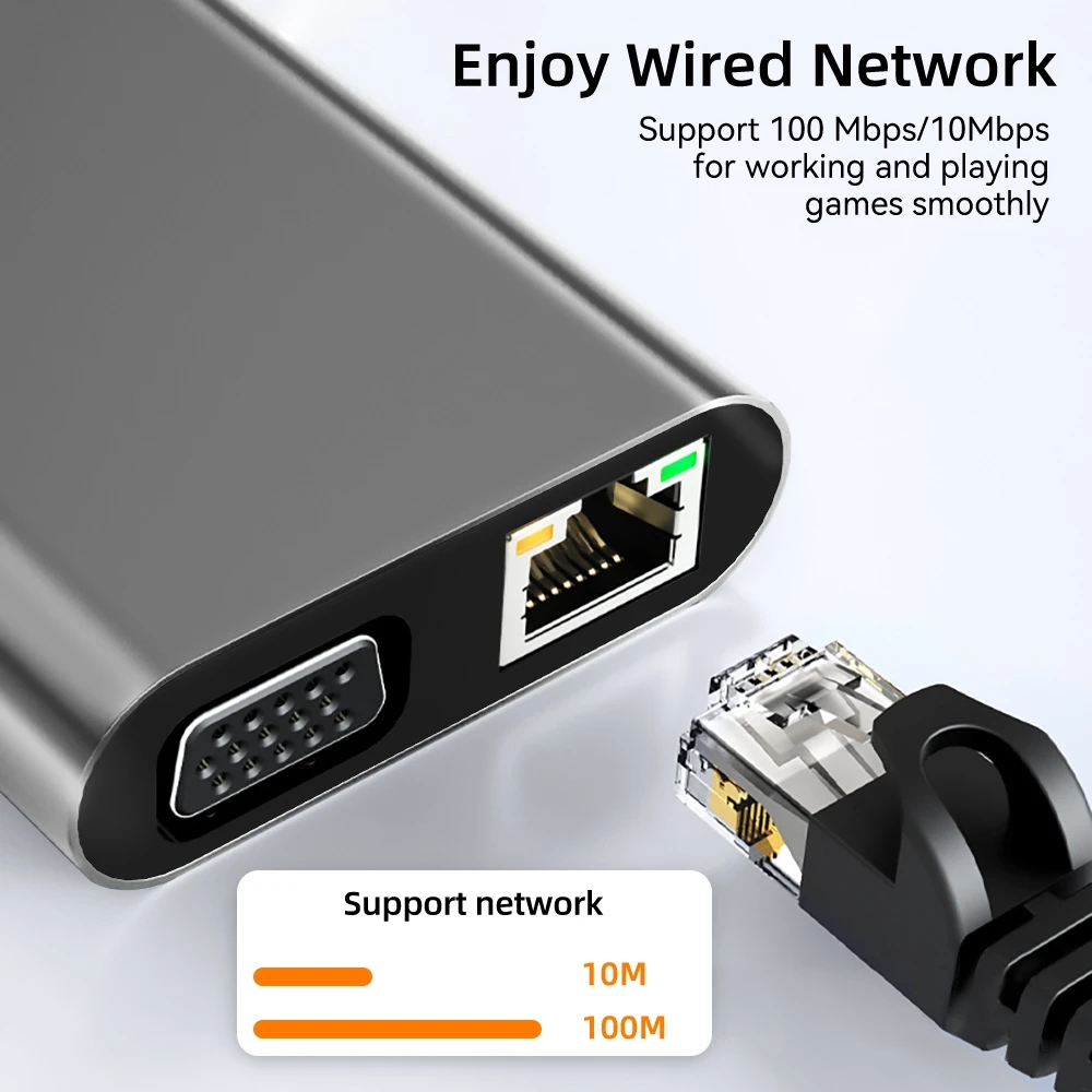 Estación de acoplamiento multifunción para MacBook Air, Lenovo y Xiaomi, concentrador USB 3,0 11 en 1 Tipo C a 4K, compatible con HDMI Estación de acoplamiento multifunción para MacBook Air, Lenovo y Xiaomi, concentrador USB 3,0 11 en 1 Tipo C a 4K, compatible con HDMI